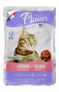 Les Repas Plaisir Wet Food Chunks with Salmon & Cod in Gravy for Adult Cats