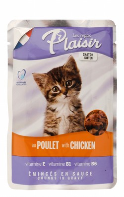 Les Repas Plaisir Wet Food Chunks with Chicken in Gravy for Kittens