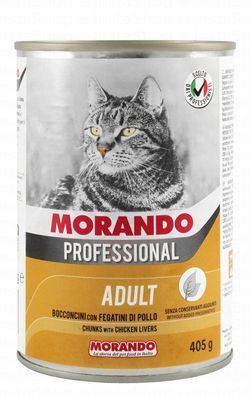 Morando Professional Wet Food Chunks with Chicken Liver for Adult Cats