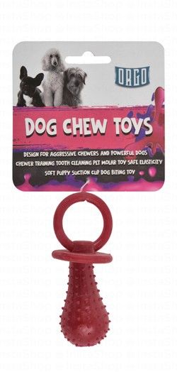 Orgo Red Pacifier Shaped Dog Chew Toy