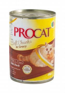 Procat Wet Food Chunks with Duck for Adult Cats (1-7 Years)