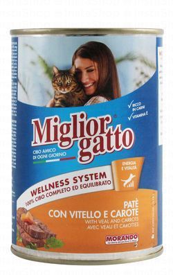 Miglior Gatto Wet Cat Food with Veal & Carrots