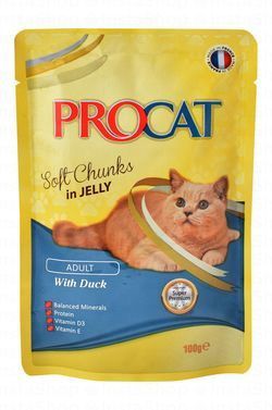 Procat Wet Food Chunks with Duck in Jelly for Adult Cats